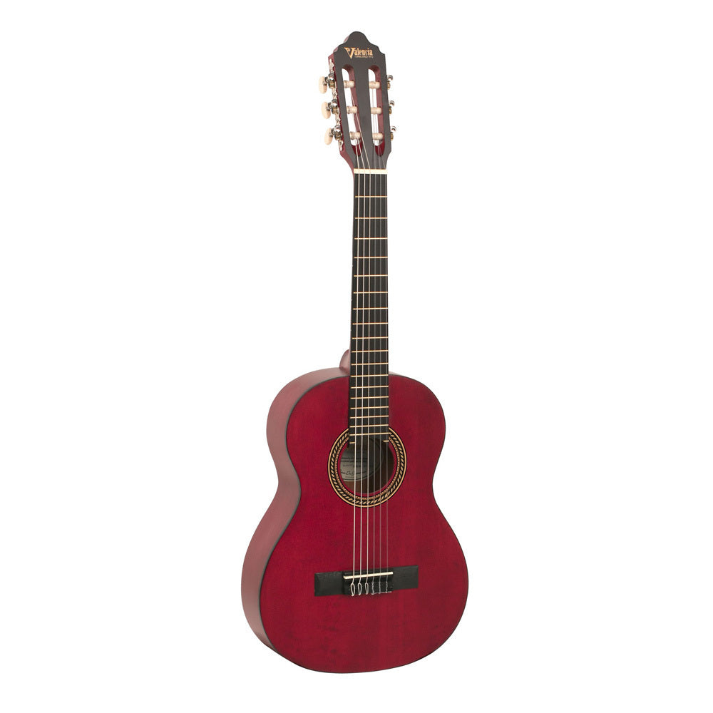 Valencia Series 200 1/2 Size Classical Guitar (Transparent Wine Red)