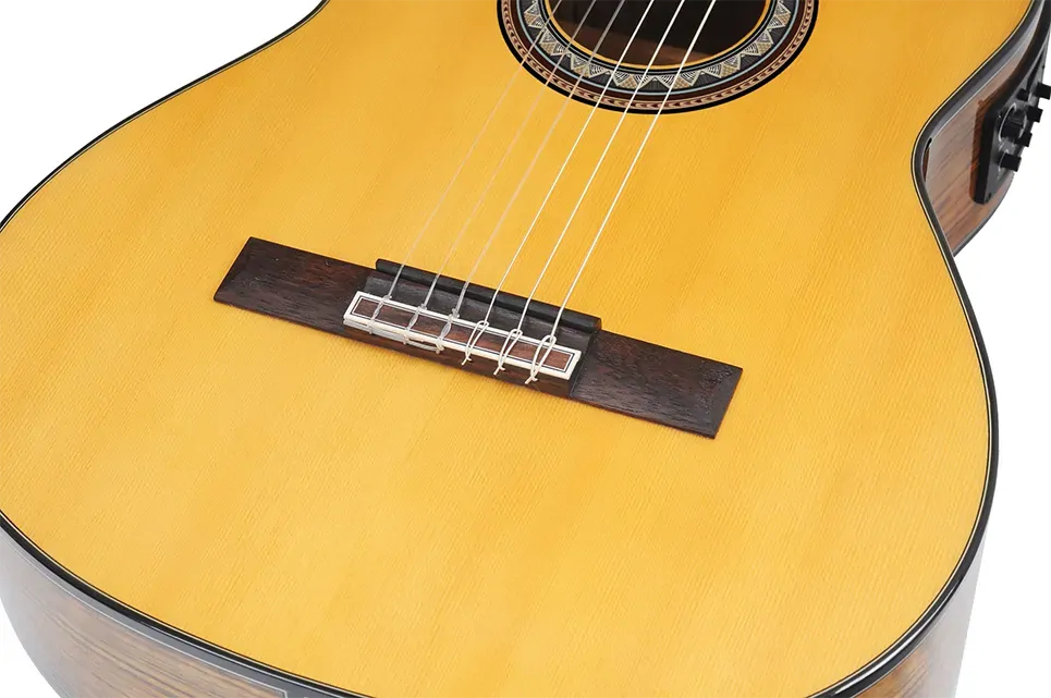 Valencia 560 Series Left Hand Classical Guitar VC564CEL with Pickup in Natural High Gloss — view 4