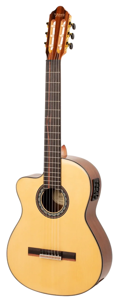 Valencia 560 Series Left Hand Classical Guitar VC564CEL with Pickup in Natural High Gloss — view 5