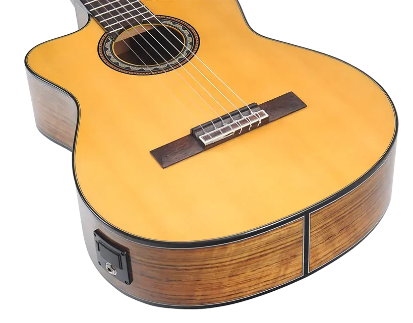 Valencia 560 Series Left Hand Classical Guitar VC564CEL with Pickup in Natural High Gloss — view 3