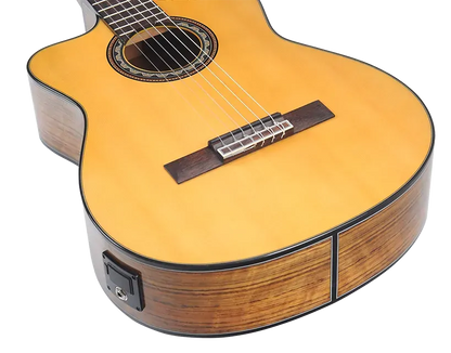 Valencia 560 Series Left Hand Classical Guitar VC564CEL with Pickup in Natural High Gloss — view 3