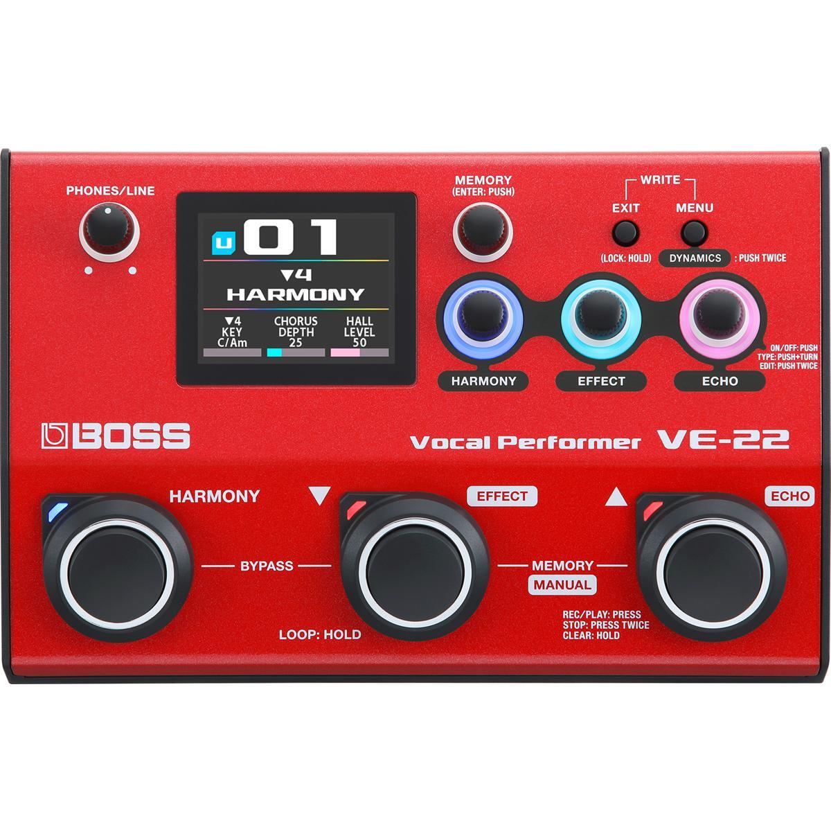 BOSS VE-22 Vocal Performer - Portable Multi-Effects Toolbox for Singers with Real-Time Harmonies and Voice-Changing Effects — view 7