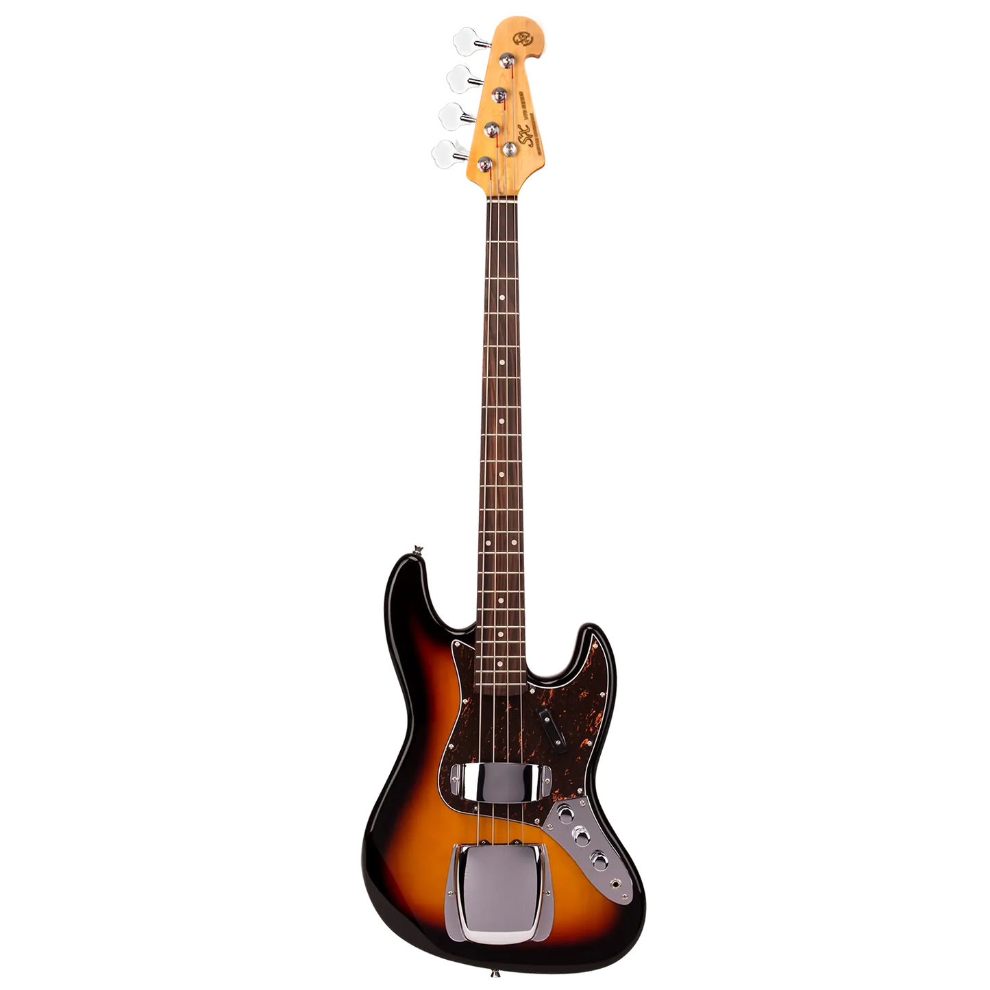 SX J Bass Vintage Style Bass Guitar Tobacco Sunburst