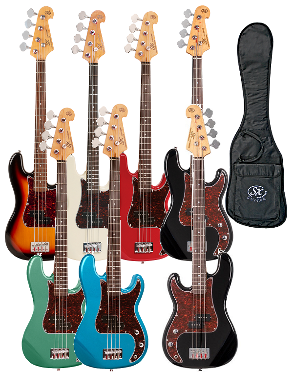 SX VEP34 3/4 Short Scale Bass Guitar with LX15B Amp Pack and Gig Bag