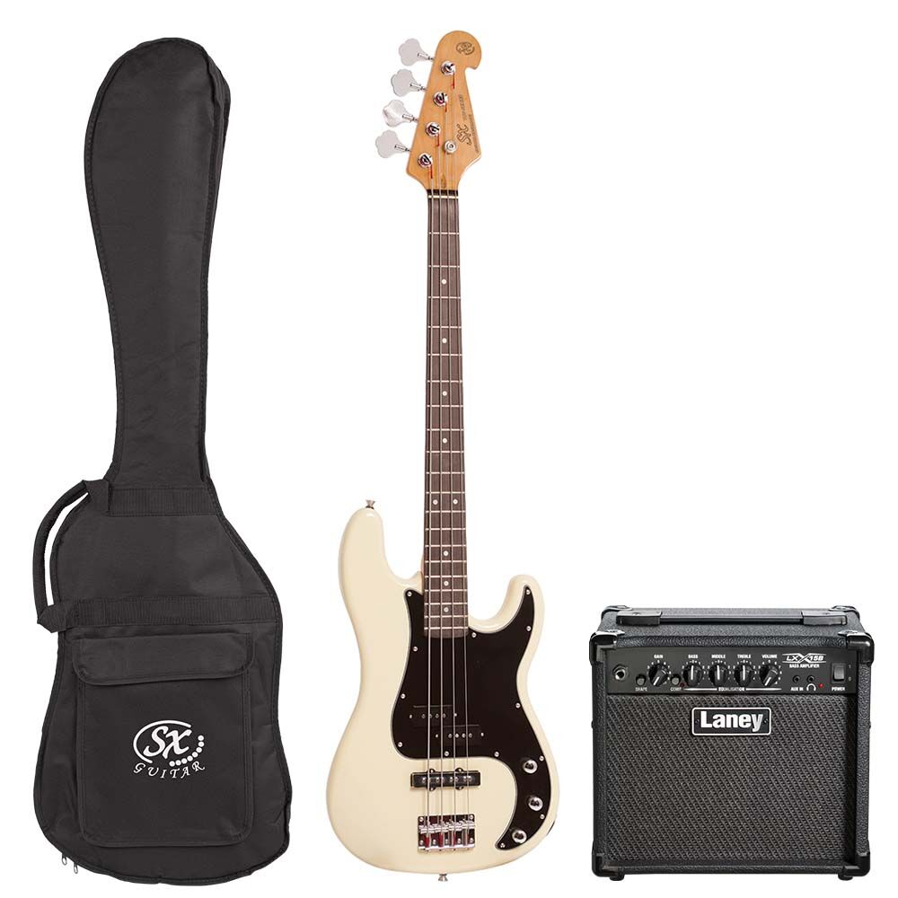 Essex SX Vintage PJ Bass with Laney LX15B 15W Amplifier Pack, Gig Bag & UPlay Guitar Guide — view 2