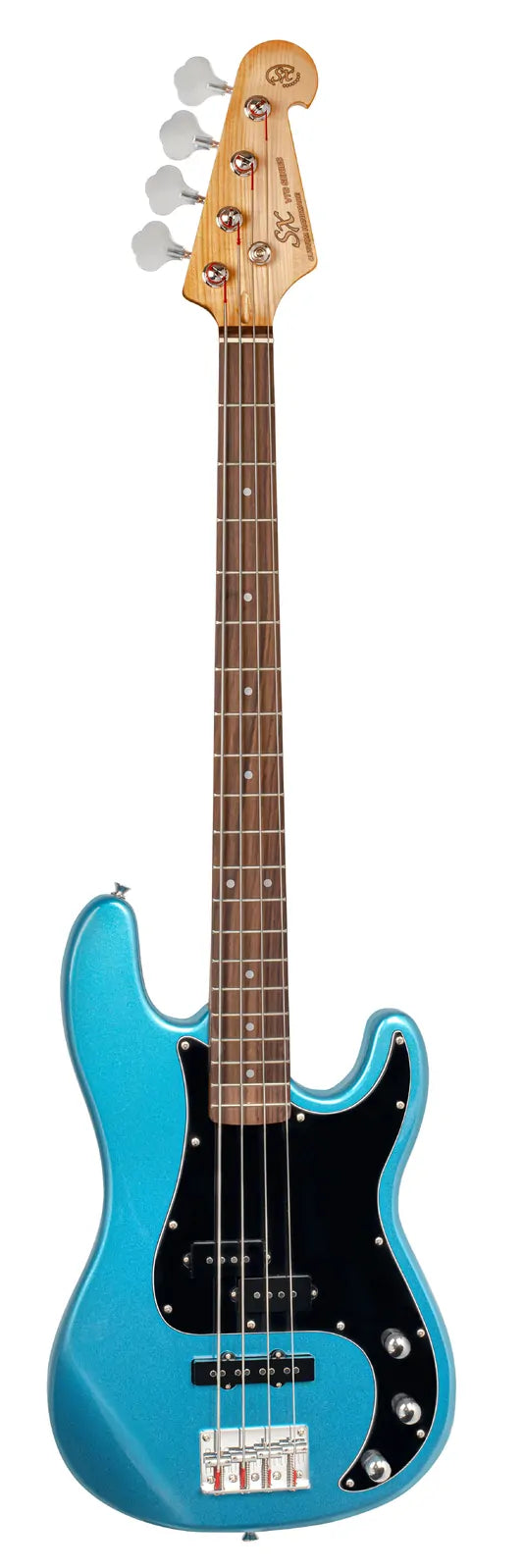 SX P & J Vintage Style Electric Bass Guitar - Lake Placid Blue — view 2