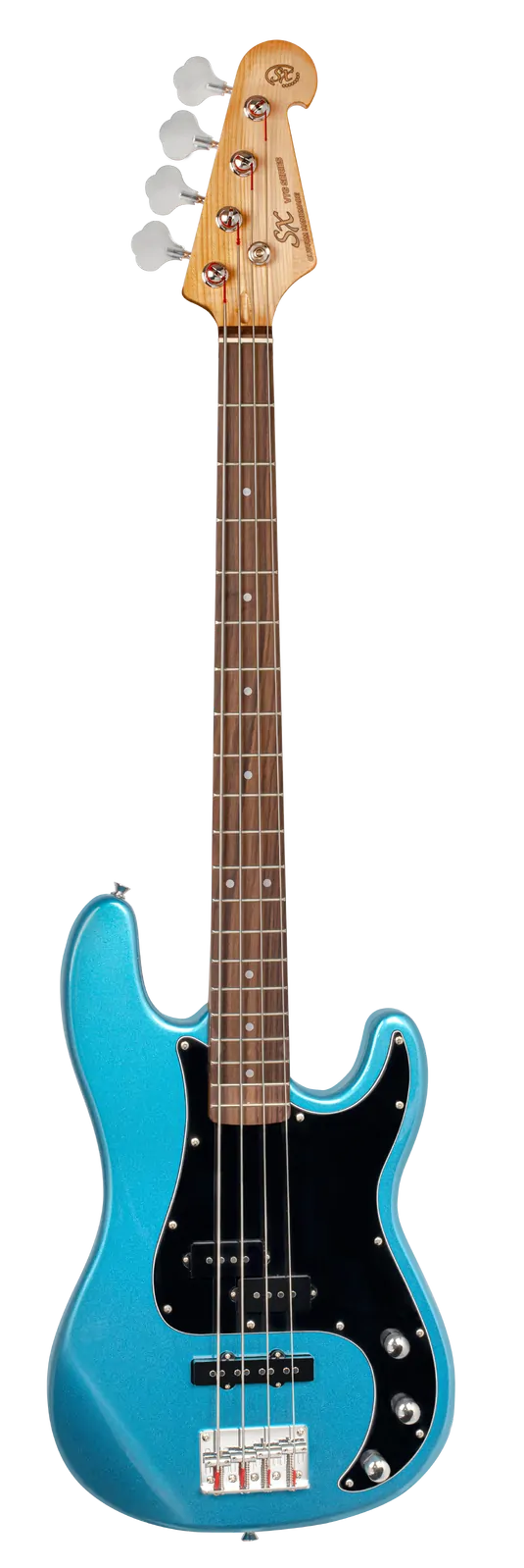 SX P & J Vintage Style Electric Bass Guitar - Lake Placid Blue
