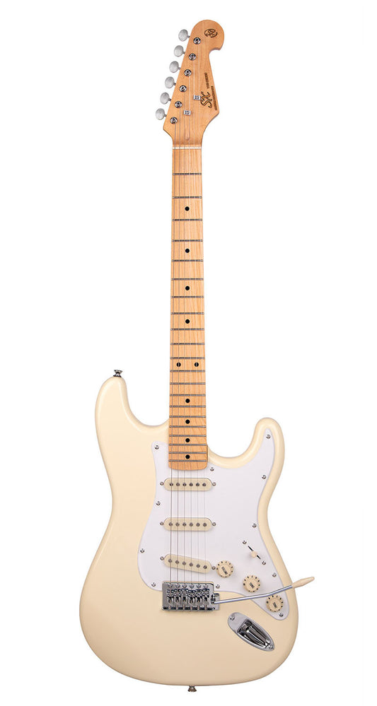 Essex Vintage Style Electric Guitar Traditional 60's Style Solid Basswood Body ( Vintage White )