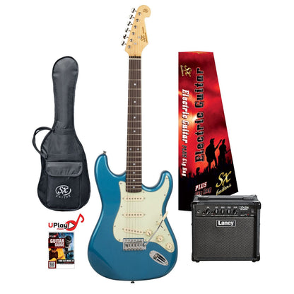SX Vintage-Style Electric Guitar and Laney LX15 Amplifier Pack with Gig Bag and Online Lessons — view 4