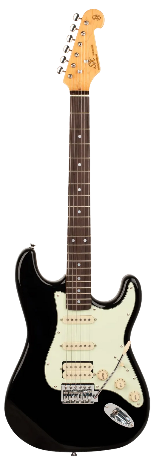 SX VES62HB Electric Guitar with HSS Configuration in Black
