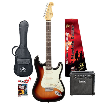 SX Vintage-Style Electric Guitar & Laney LX15 Amplifier Pack with Gig Bag and Online Lessons — view 5