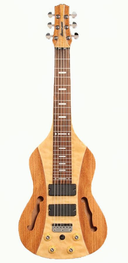 Vorson FLSL-220 Pro Lap Steel Guitar Natural Finish with Quilted Maple Top and Active Electronics