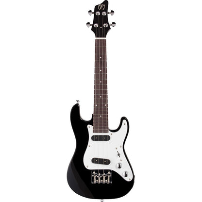 Vorson ST Style Solid Body Electric Ukulele - Black, Tenor Scale, Neck & Bridge Pickups, Volume & Tone Controls, Includes Carry Bag