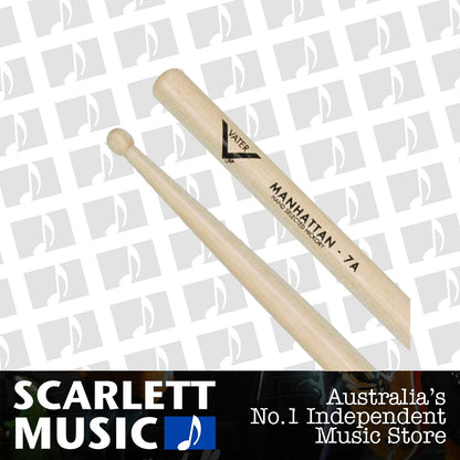 Vater Manhattan 7A Wood Tip Hickory Drumsticks — view 2