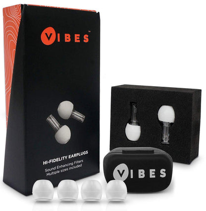 Vibes Hi-Fidelity Earplugs with Interchangeable Ear Tips and Carrying Case