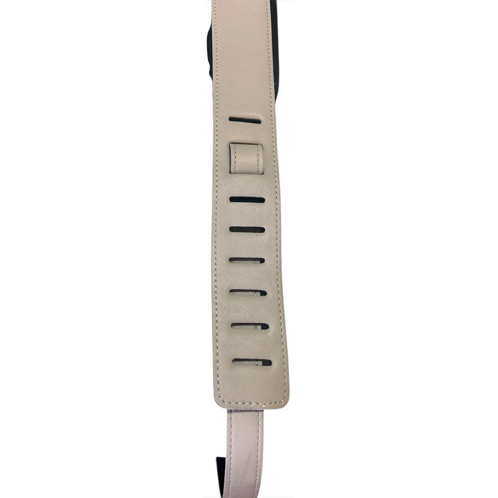 Vorson White Suede Guitar Strap with Black Leather Backing, Printed/Patterned — view 3