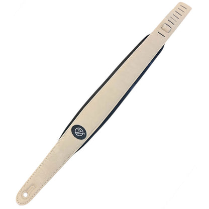 Vorson White Suede Guitar Strap with Black Leather Backing, Printed/Patterned — view 2