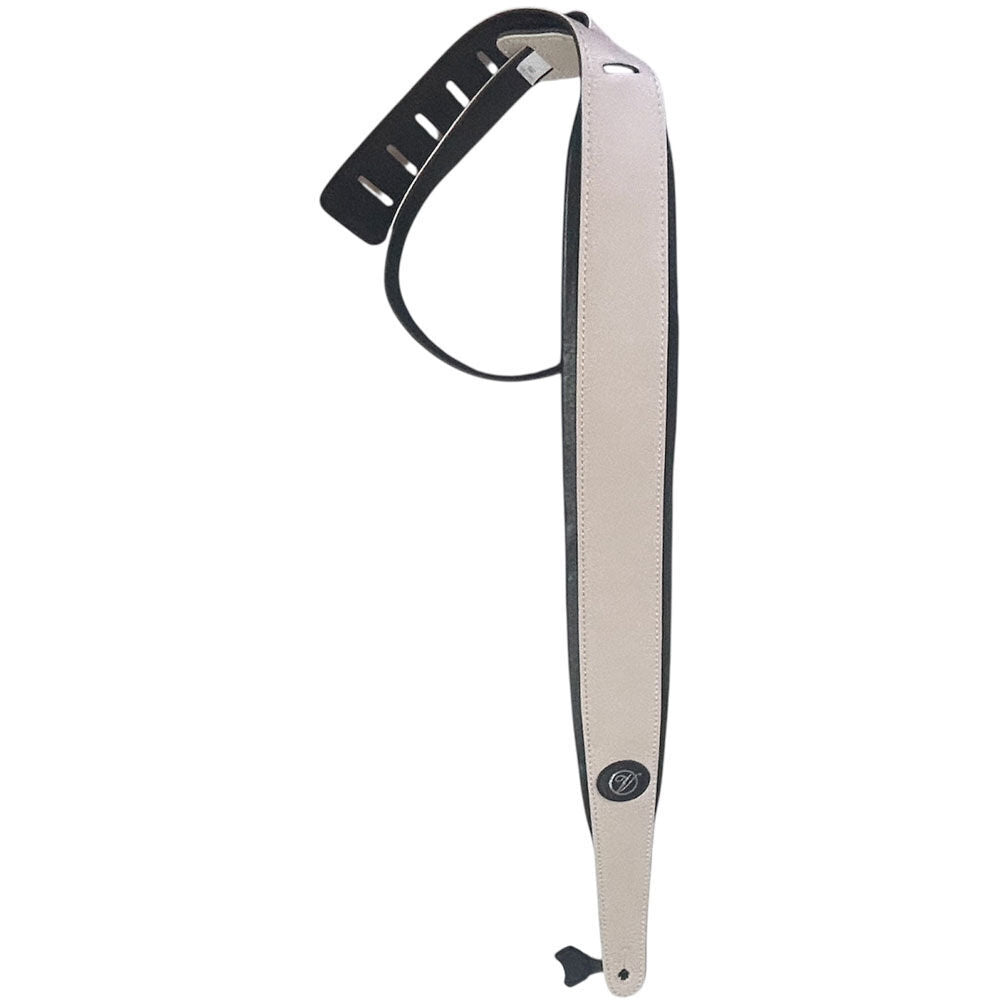Vorson White Suede Guitar Strap with Black Leather Backing, Printed/Patterned — view 4
