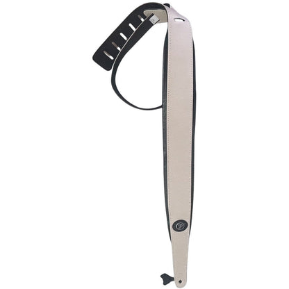 Vorson White Suede Guitar Strap with Black Leather Backing, Printed/Patterned — view 4