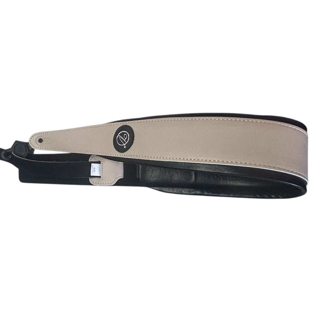 Vorson White Suede Guitar Strap with Black Leather Backing, Printed/Patterned — view 5