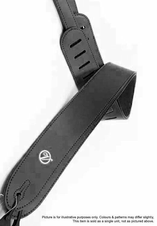 Vorson Plain Black Leather Guitar Strap