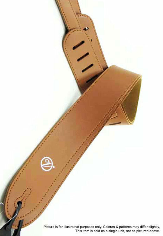Vorson Plain Colour Light Brown Leather Guitar Strap
