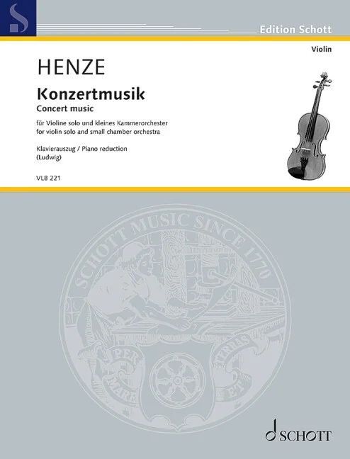 Henze Concert Music for Violin and Piano, Schott Music, 30 Pages
