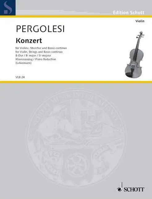Pergolesi - Concerto in Bb Major for Violin and Piano Sheet Music