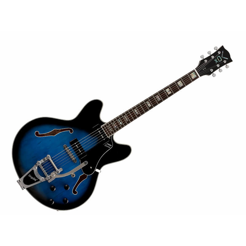 VOX Bobcat V90 Bigsby Blue Semi-Hollow Body Guitar