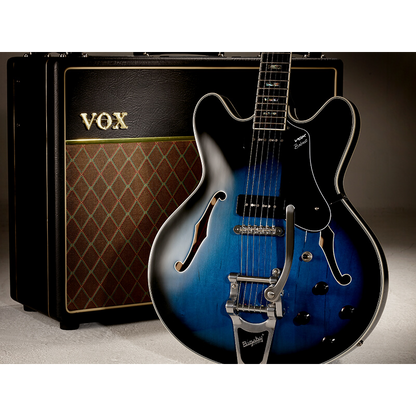 VOX Bobcat V90 Bigsby Blue Semi-Hollow Body Guitar — view 3