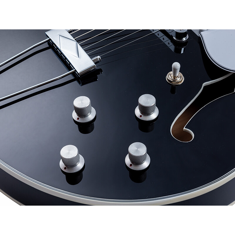Vox Bobcat V90 Black Semi-Hollow Body Guitar — view 5