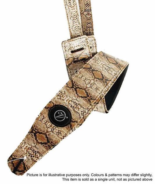 Vorson Leather Guitar Strap - Light Snake Skin Pattern