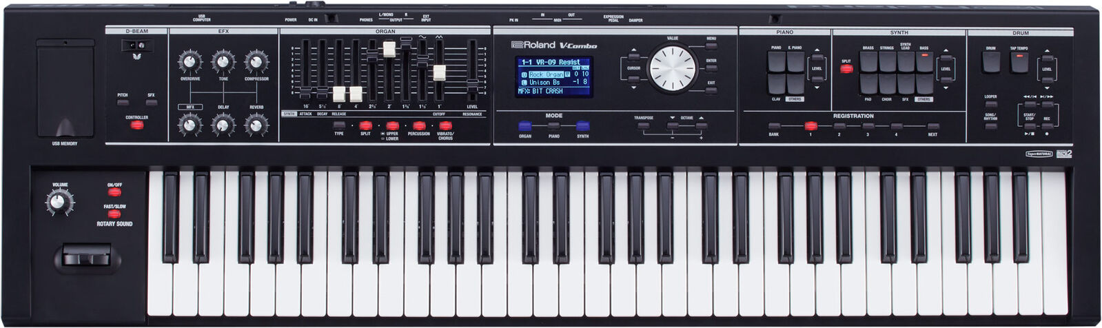 ROLAND V-Combo VR-09-B - 61-Key Live Performance Keyboard with Dedicated Organ, Piano & Synth Engines — view 2