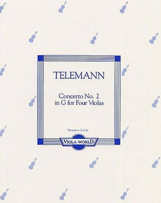 Telemann - Concerto No 2 In G For 4 Violas (Softcover Book)
