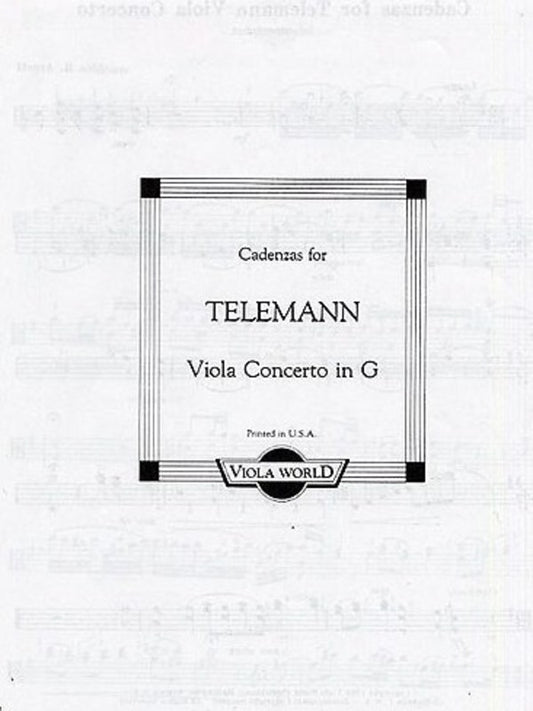 Cadenzas For Telemann Viola Concerto In G (Softcover Book)
