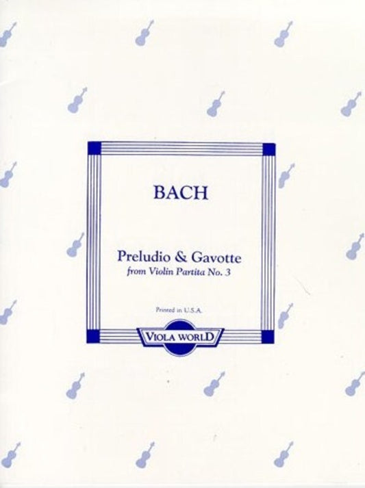 Bach - Preludio And Gavotte Viola/Piano (Softcover Book)