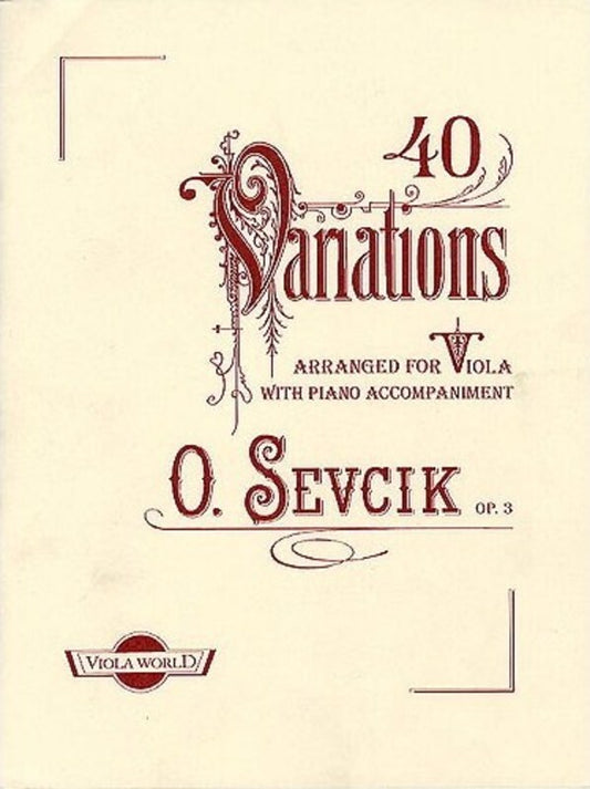 Sevcik - 40 Variations Op 3 Viola/Piano (Softcover Book)