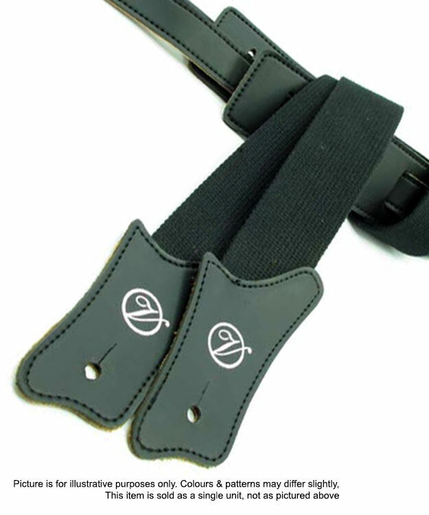 Vorson Black Fabric Guitar Strap with Black Leather Ends