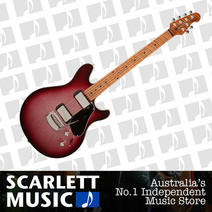 Ernie Ball Music Man Valentine Trem Maroon Burst Sparkle — view 2