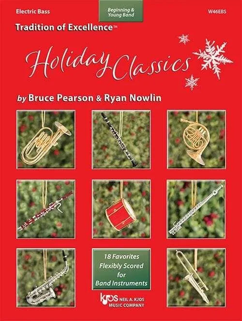 Holiday Classics Electric Bass by Bruce Pearson & Ryan Nowlin, 32 Pages, Neil A. Kjos Music Company