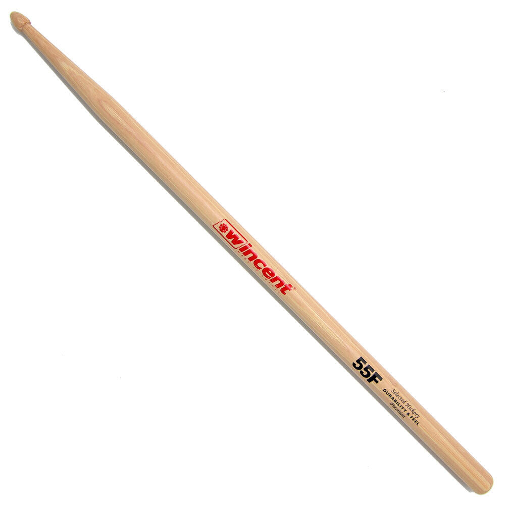 Wincent USA Hickory Acorn Wood Tip 55FP Precision Drum Sticks - 1 Pair, UWP Protected, 16", 0.579" Diameter, Fast Response and Balance — view 2
