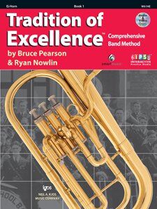 Tradition of Excellence Book 1 Eb Tenor Horn by Bruce Pearson & Ryan Nowlin, 76 pages, Kjos Music Company