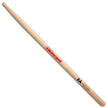 Wincent USA Hickory Round Wood Tip 8A Drum Sticks - 1 Pair, 16" Length, 0.551" Diameter, Unique Wax Protection, Designed for Clear Cymbal Sound — view 2