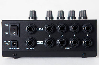 Leem 4-Channel Analog Micro Stereo Mixer with Dual Volume Controls, 9V Battery Powered — view 2