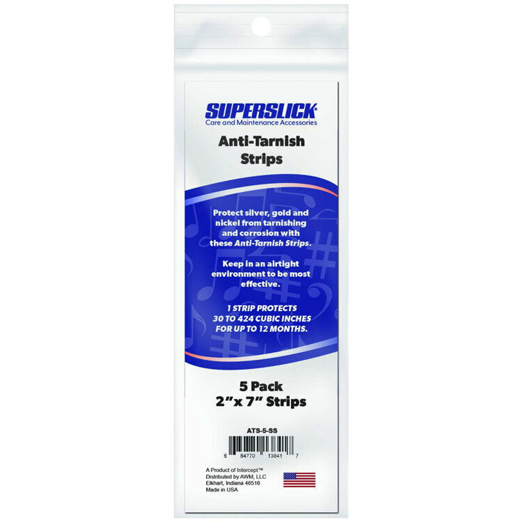 Superslick Anti-Tarnish Strips Pack of 5 for Silver, Gold, Nickel Protection