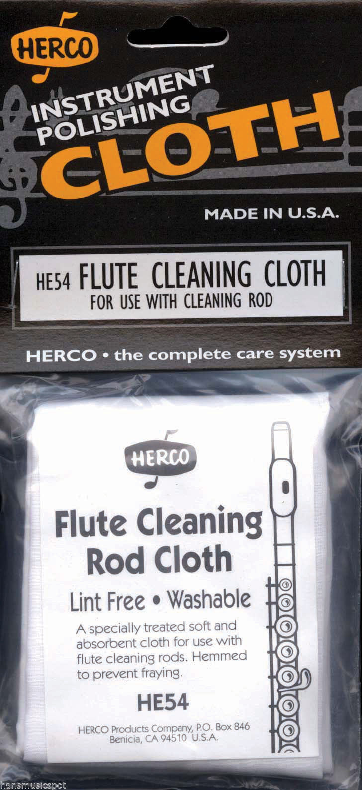 HERCO Instrument Polishing Flute Cleaning Rod Cloth HE54