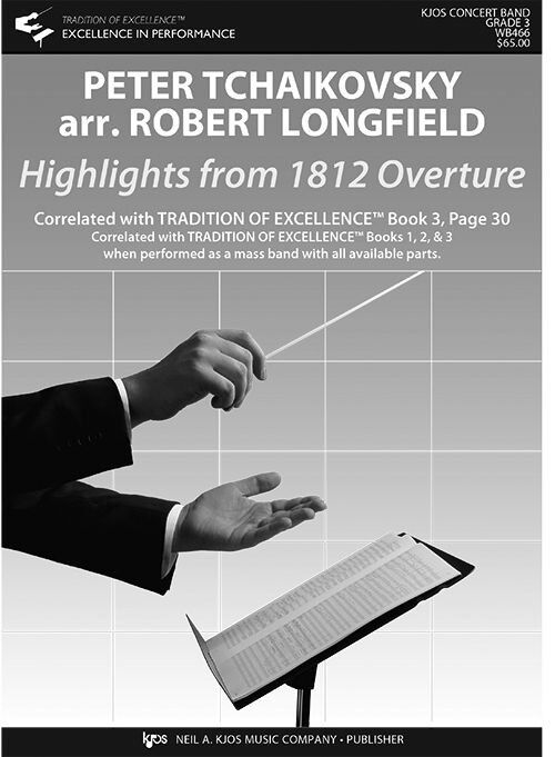 Highlights from 1812 Overture - Score by Tchaikovsky, Arranged by Longfield, Full Band Score, 32 Pages