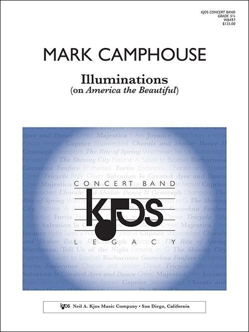 Illuminations on America the Beautiful for Band by Mark Camphouse - Score and Parts, 1 Page, Features Solos for Two Euphoniums