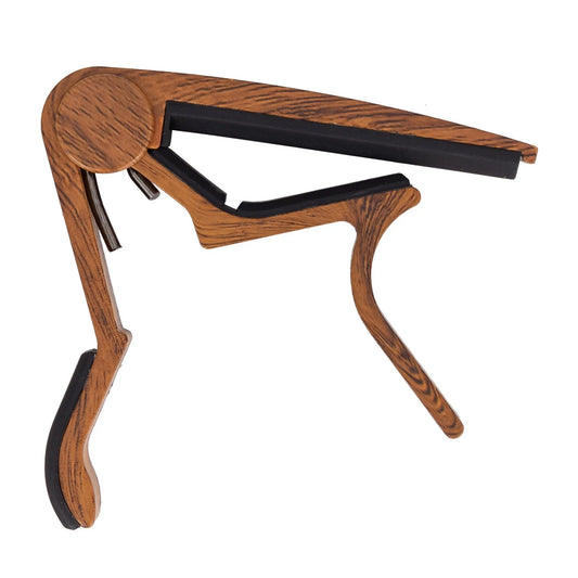 Fretz Woodie Trigger-Style Classical Guitar Capo for Nylon String Guitars - Mahogany