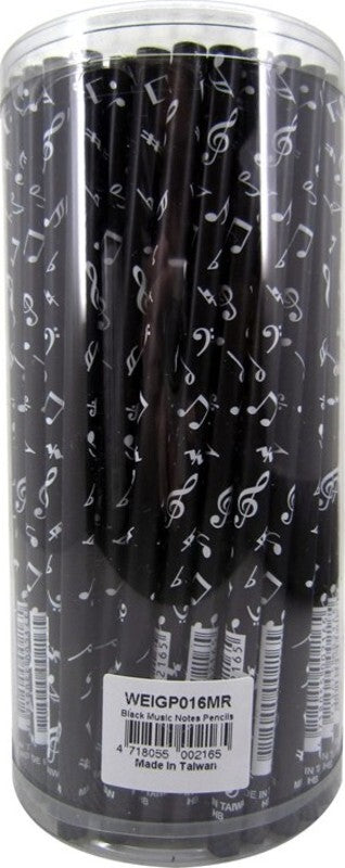 Pencils Black Music Notes Tub Of 100 (Package)